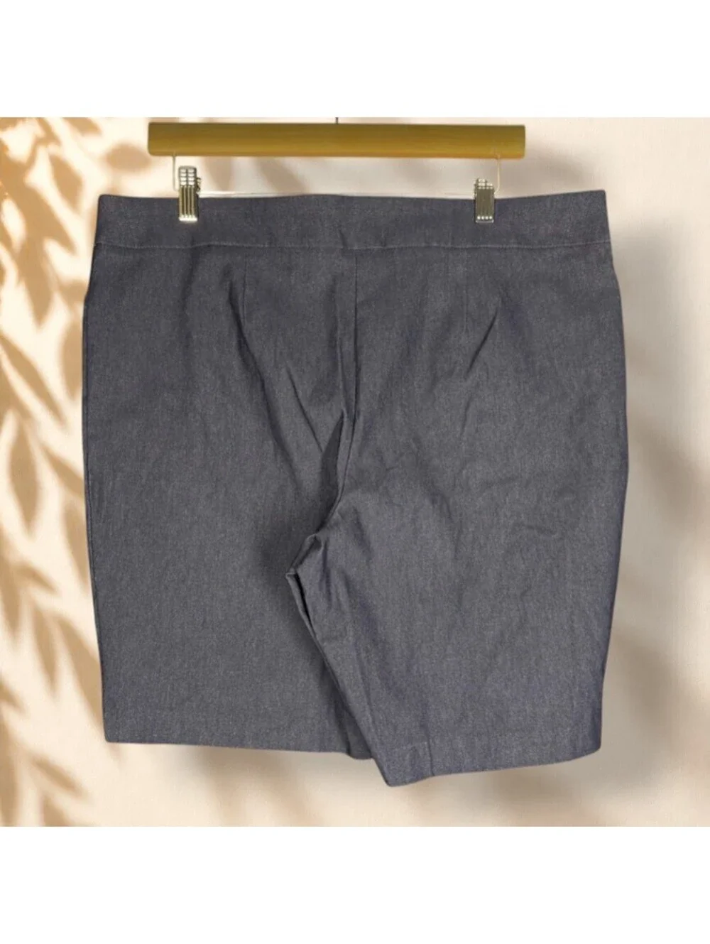 Time And Tru Shorts Women XL Blue High Rise Chino Stretch Pull On Pockets Casual